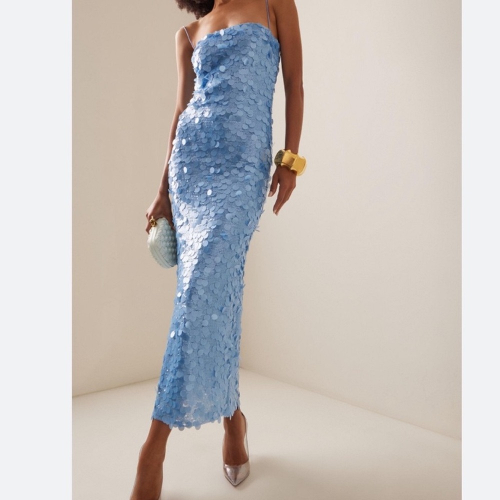New Arrivals ilkyaz ozel blue sequin dress